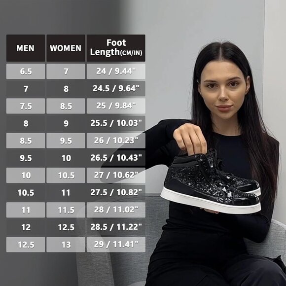 Igxx Men Black High Top Bling Glitter Party Disco Retro Metallic Gold Sneakers - Picture 6 of 6